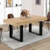 Table à manger extensible 120-160 cm 4-6 personnes noire et bois