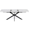 Table à manger extensible effet marbre blanc