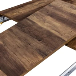 Table à manger extensible en bois pieds épingle noir 8-12 personnes 200-240 cm