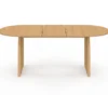Table à manger extensible ovale 6 à 10 personnes 160-200 cm en bois façon hêtre