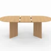 Table à manger extensible ovale 160-200 cm bois façon hêtre 6-10 personnes