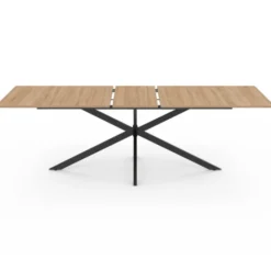 Table à manger extensible 8-12 personnes bois et noir