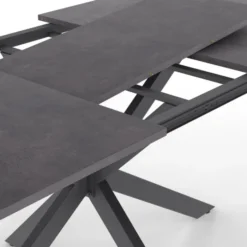 Table à manger extensible 6 à 10 personnes avec plateau effet béton pied araignée