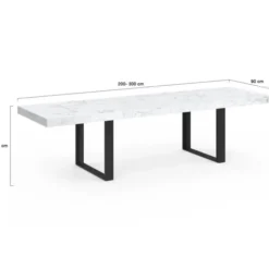 Table à manger extensible rectangle 6 à 12 personnes