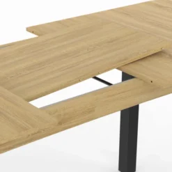Table à manger extensible rectangulaire bois et noir