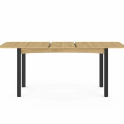 Table à manger extensible rectangulaire bois et noir