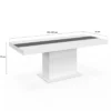 Table à manger extensible rectangle blanche 160x200 cm