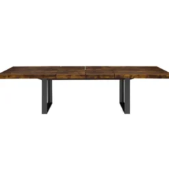 Table à manger extensible rectangle bois et noir