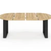 Table à manger extensible ronde 4-10 personnes bois et noir 110-200 cm
