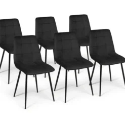 Table à manger extensible ronde 4-8 personnes noire plateau façon hêtre 110-150 cm