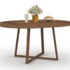 Table à manger extensible ronde 4-8 personnes noyer 110-150 cm
