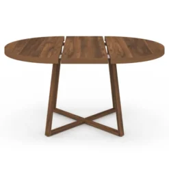 Table à manger extensible ronde 4-8 personnes noyer 110-150 cm