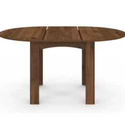Table à manger extensible ronde 4-8 personnes noyer 110-150 cm