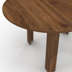 Table à manger extensible ronde 4-8 personnes noyer 110-150 cm