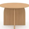 Table à manger fixe ronde 6 personnes bois effet hêtre 110 cm