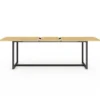 Table à manger industrielle extensible bois et métal 8-12 personnes