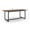 Table à manger industrielle rectangle extensible 6-10 personnes
