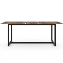 Table à manger industrielle rectangle extensible 6-10 personnes