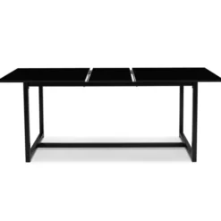 Table à manger noire extensible style industriel