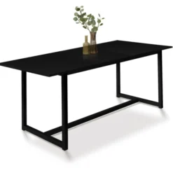 Table à manger noire extensible style industriel