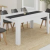 Table à manger 8 personnes blanche et grise