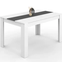 Table à manger 6 personnes blanche et grise
