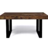 Table à manger 6 personnes bois effet vieilli et noir