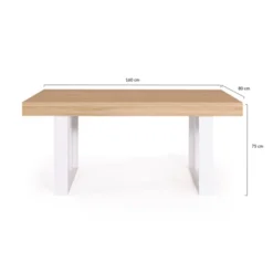 Table à manger 4 à 8 personnes bois et blanc