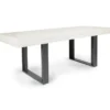 Table à manger 4 à 8 personnes bois gris et pieds gris foncé