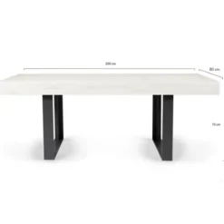 Table à manger 4 à 8 personnes bois gris et pieds gris foncé