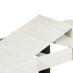 Table à manger 4 à 8 personnes bois gris et pieds gris foncé