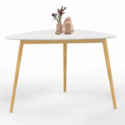 Table à manger 4 personnes plateau blanc