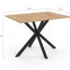 Table à manger rectangle bois et noir 6 personnes 110cm pied araignée