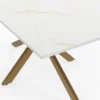 Table à manger rectangle 8 personnes avec pied araignée et plateau effet marbre