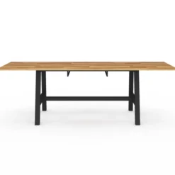 Table à manger rectangulaire extensible 160-240 cm 6 à 12 personnes bois et noir