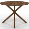 Table à manger ronde ALIX 6 personnes pied araignée noyer 110 cm