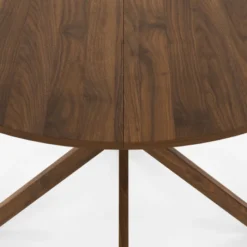 Table à manger ronde ALIX 6 personnes pied araignée noyer 110 cm