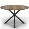 Table à manger ronde bois foncé et noir 110 cm