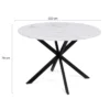 Table à manger ronde effet marbre blanc 4-6 personnes
