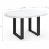 Table à manger ronde extensible de 110-150 cm pour 4 à 6 personnes à l’effet marbre