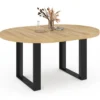 Table à manger ronde extensible bois et noir 4-6 personnes