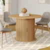 Table à manger ronde extensible 4-8 personnes 110-150 cm avec rangement