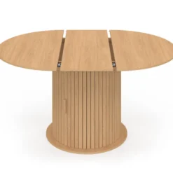 Table à manger ronde extensible 4-8 personnes 110-150 cm avec rangement