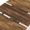 Table à manger ronde extensible bois foncé et noir 110-150 cm 4-8 personnes pied araignée