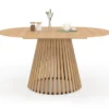 Table à manger ronde 8 personnes pied en bois 110-150 cm
