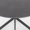 Table à manger ronde plateau effet béton 110 cm pied araignée gris anthracite 6 personnes
