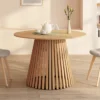 Table à manger ronde pour 10 personnes avec pied en bois en 110-200 cm