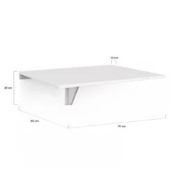 Table murale rabattable bois blanc 2 personnes L.70cm