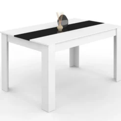 Table noire et blanche 6 personnes