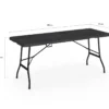 Table pliante d appoint portable 180 cm pour camping ou réception imitation bois noir